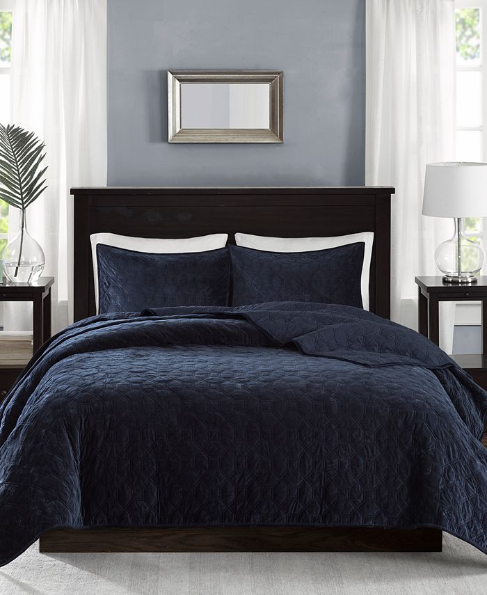 Harper Velvet 3-Piece King/Cal King Quilted Coverlet Set | Macys (US)