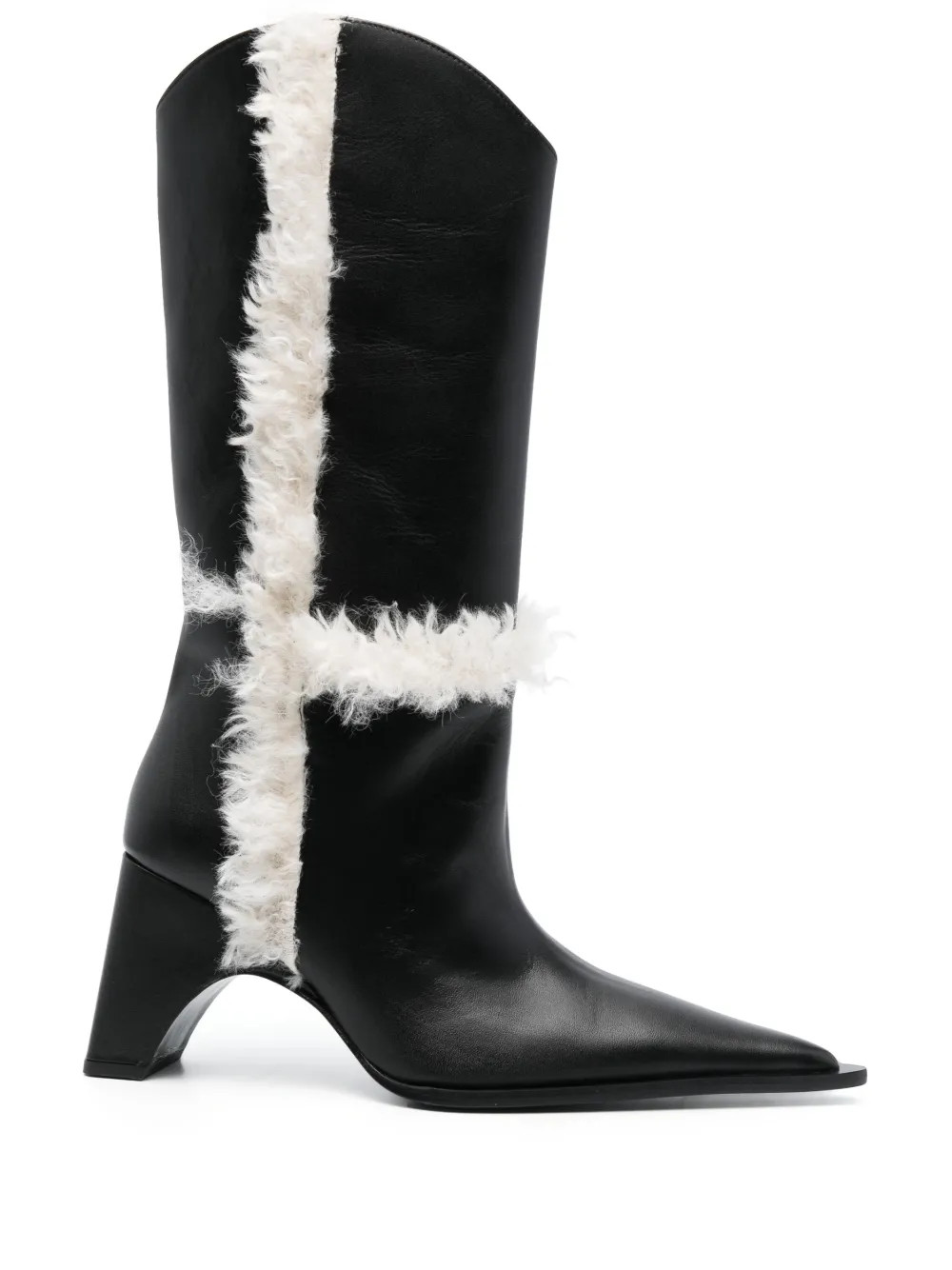 Coperni 85mm shearling-detail Leather Boots - Farfetch | Farfetch Global