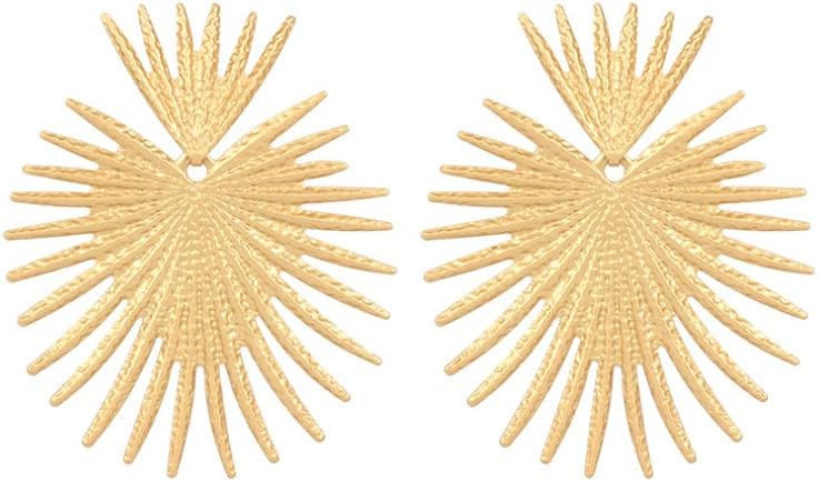 Gold Star Celestial Metal Star Geometric Statement Flower Earrings | Amazon (US)