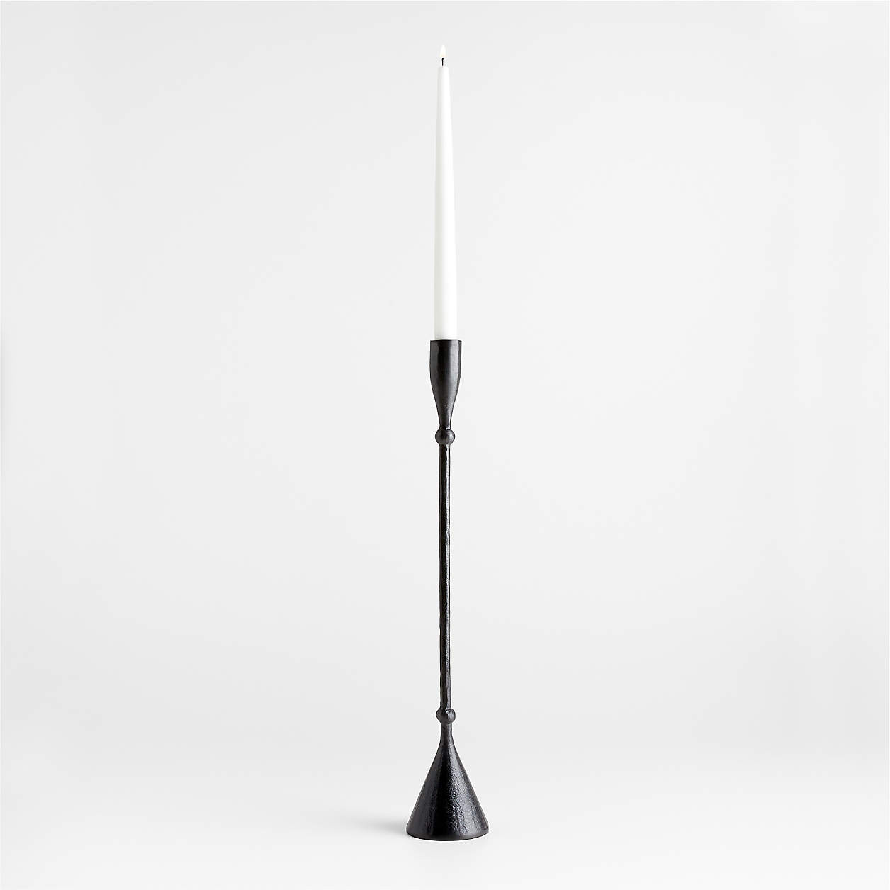 Ferric Black Metal Taper Candle Holders | Crate & Barrel | Crate & Barrel