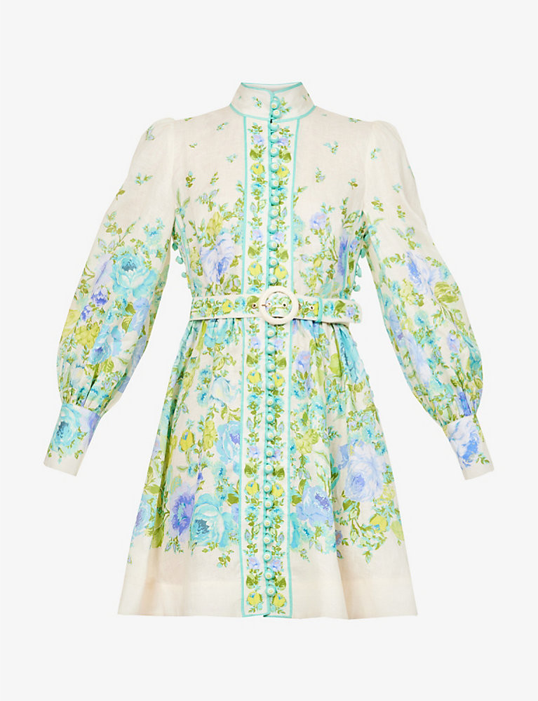 Raie high-neck linen mini dress | Selfridges