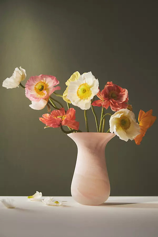 Marbled Glass Vase By Anthropologie in Pink Size M | Anthropologie (US)