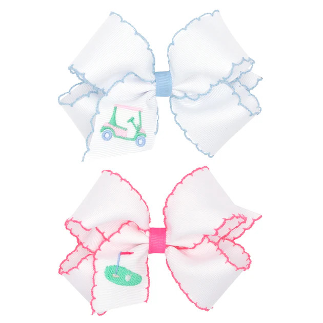Golf Embroidered Moonstitch Bow | Classic Whimsy