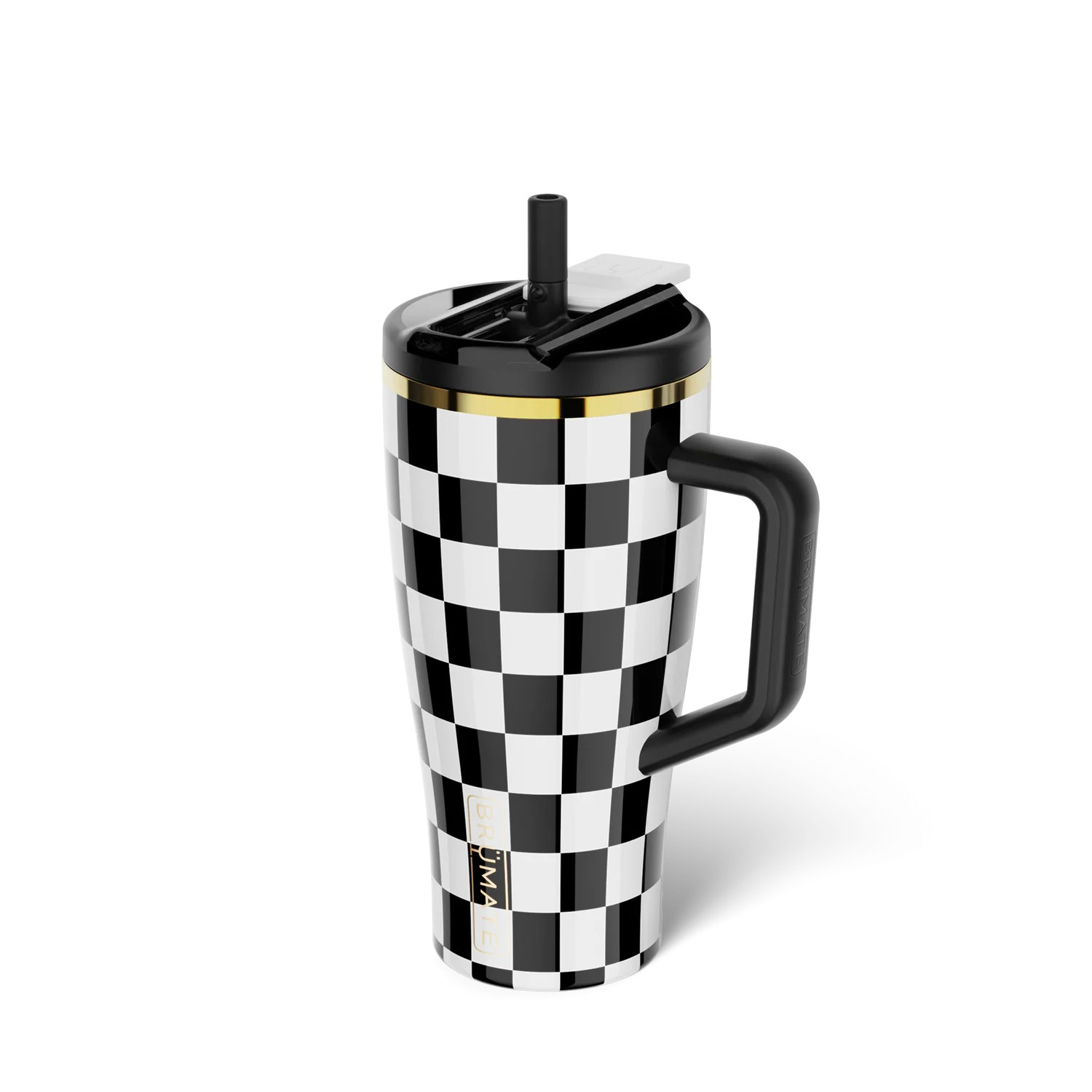 Era Flip 30oz | Black & White Checkered Tumbler | Br\u00fcMate | Brumate