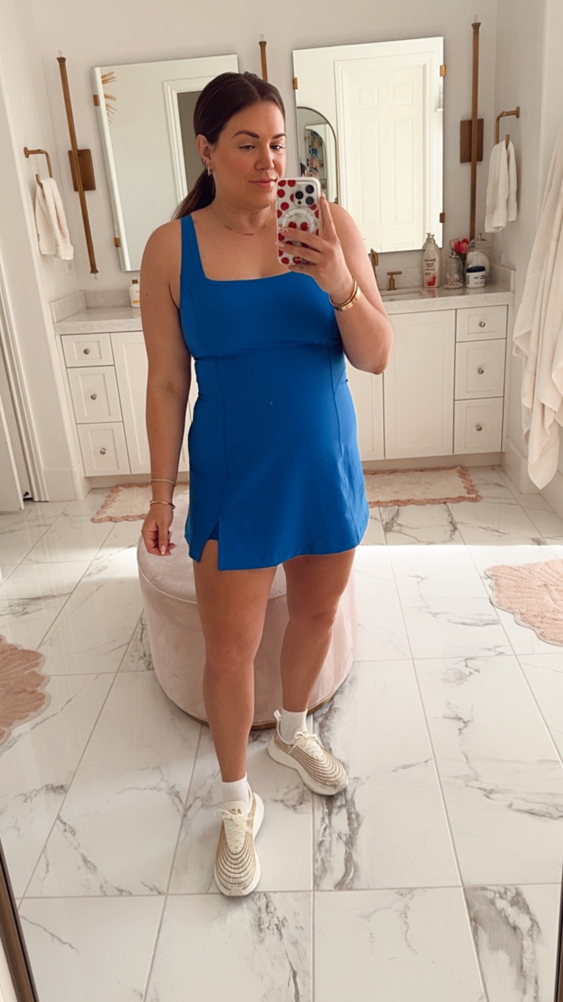 curvy fit blue workout dress! wearing the size large. has built in shorts + removable pads. 

#LTKMidsize #LTKActive #LTKFitness