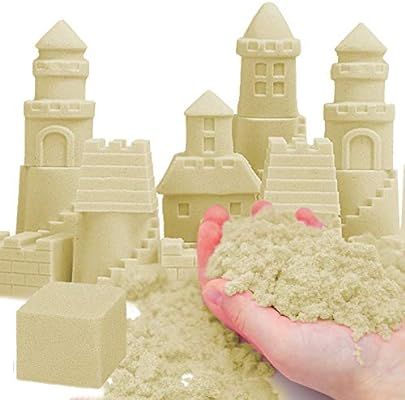 Kenlaimi 3 Pound Natural Moving Sand, Play Sand for Kids, Moldable Sensory Play Sand Indoor Outdo... | Amazon (US)