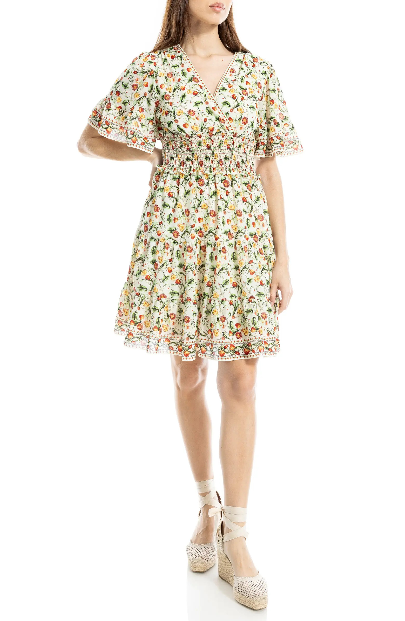 Short Bell Sleeve Fit & Flare Dress | Nordstrom Rack