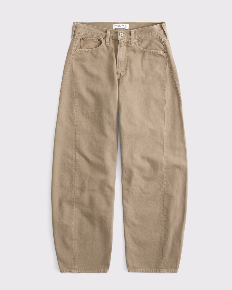 Curve Love Mid Rise Barrel Jean | Abercrombie & Fitch (US)