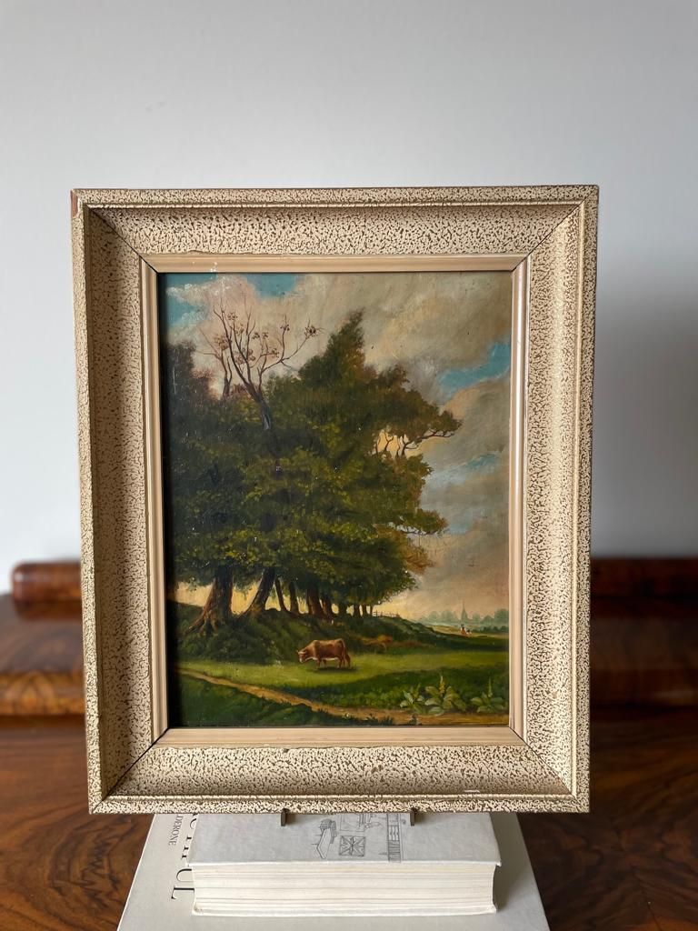 Vintage Framed French Original Oil on Wood | Vintage Keepers