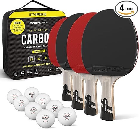 PRO-SPIN Ping Pong Paddles – ITTF Approved Professional Table Tennis Rackets with Carbon Fiber ... | Amazon (US)