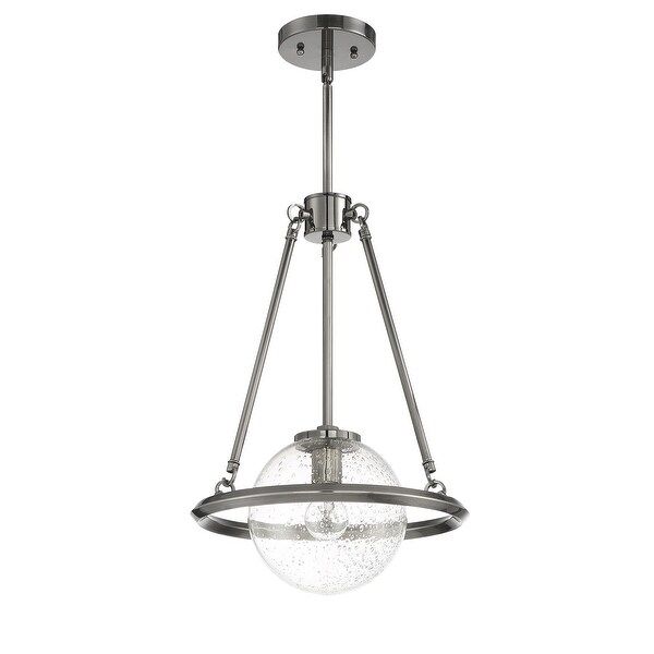 Sunset Lighting Messier Pendant One Light - Clear Seeded Glass Globe - Dimmable - Antique Gunmeta... | Bed Bath & Beyond