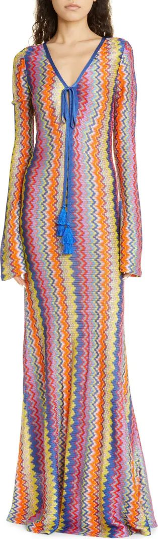 Zoey Chevron Stripe Long Sleeve Maxi Dress | Nordstrom
