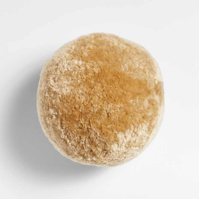 Palle 12" Beige Shearling Decorative Sphere Pillow by Athena Calderone | Crate & Barrel | Crate & Barrel