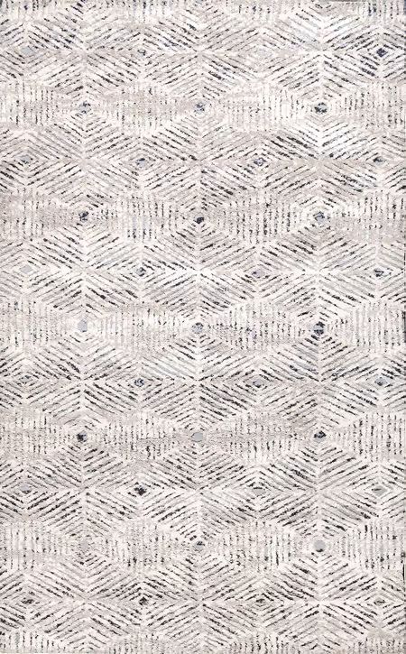 Ivory Tiled Trellis 7' 6" x 9' 6" Area Rug | Rugs USA