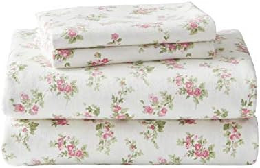 Laura Ashley Flannel Sheet Set, Audrey Pink, Queen (201592) | Amazon (US)