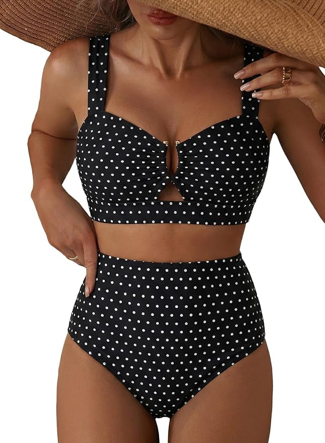 Herseas Women's 2 Piece U Wire Cutout Bikini Sets Floral Print High Waisted Swimsuit 2026 Summer ... | Amazon (US)