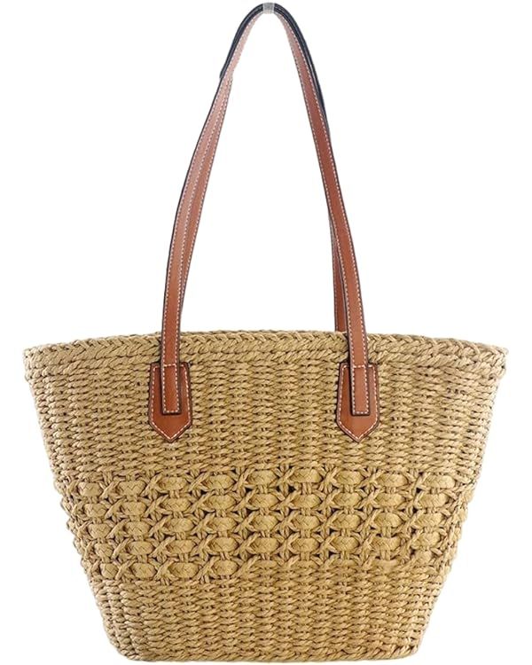 Women's Straw Hobo Bag Woven Shoulder Bag Large Totes Summer Travel Beach Handbag Handmade Purse | Amazon (US)