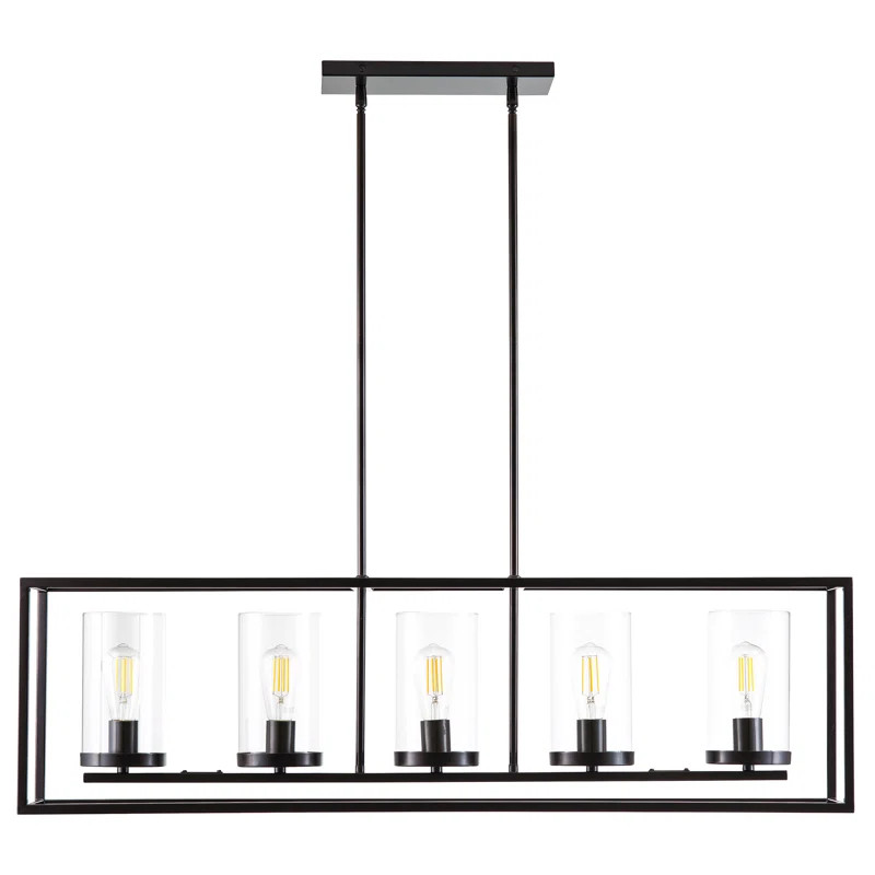 Bergenia 5 - Light Dimmable Square / Rectangle Chandelier | Wayfair North America