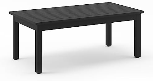 LUE BONA Black Rectangle HDPS Outdoor Coffee Table Outside | Amazon (US)