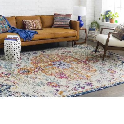 Hillsby Oriental Orange/Navy Area Rug Mistana Rug Size: Rectangle 6'7" x 9' | Wayfair North America