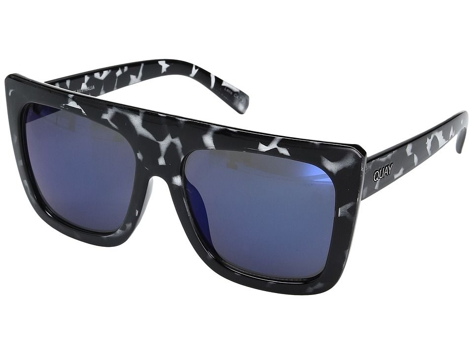 QUAY AUSTRALIA - Cafe Racer (Black Tort/Blue Mirror) Fashion Sunglasses | Zappos