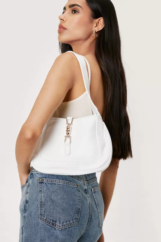 Faux Leather Clasp Closure Shoulder Bag | Nasty Gal (US)