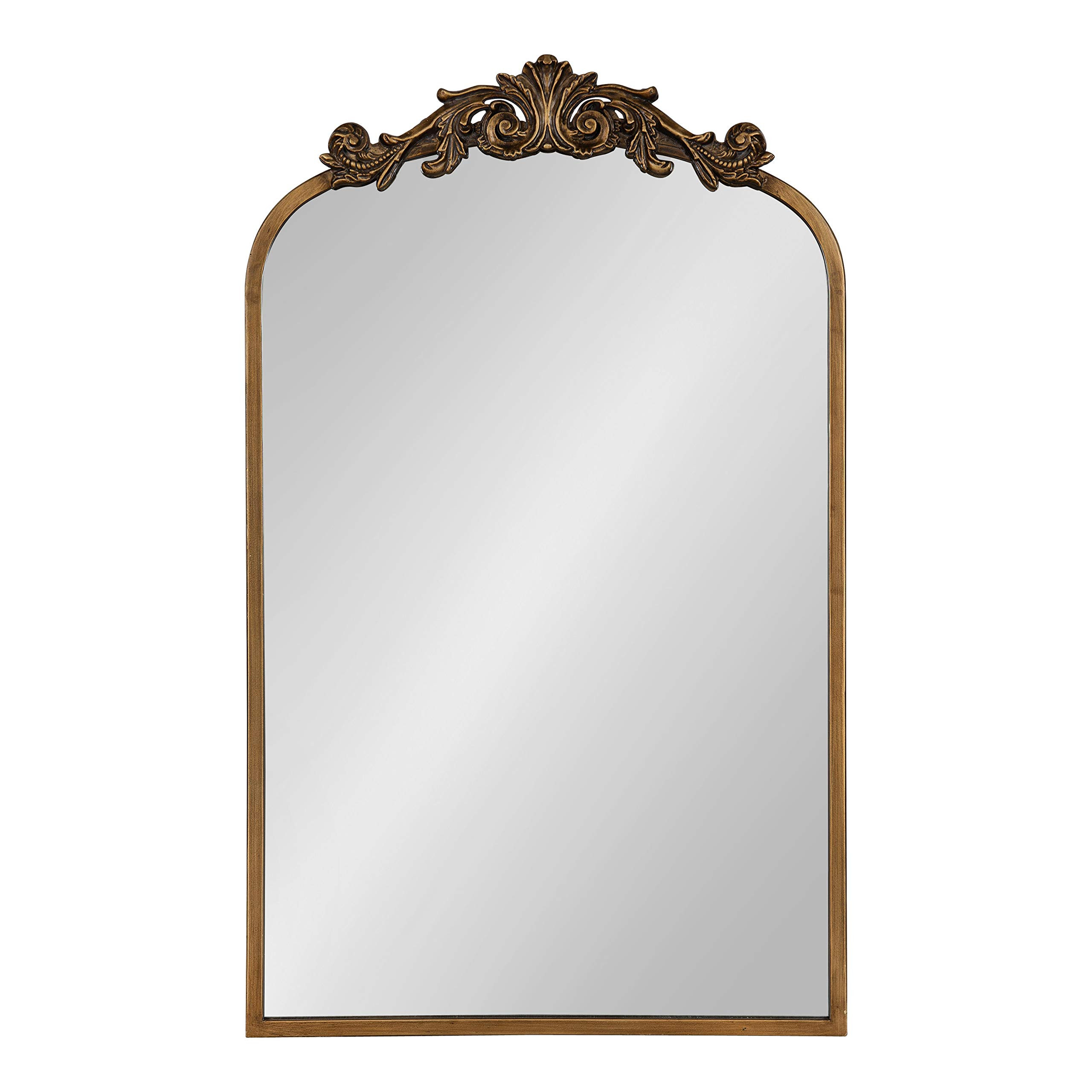 Kate and Laurel Arendahl Traditional Arch Mirror, 19" x 30.75", Gold, Baroque Inspired Wall Decor | Amazon (US)