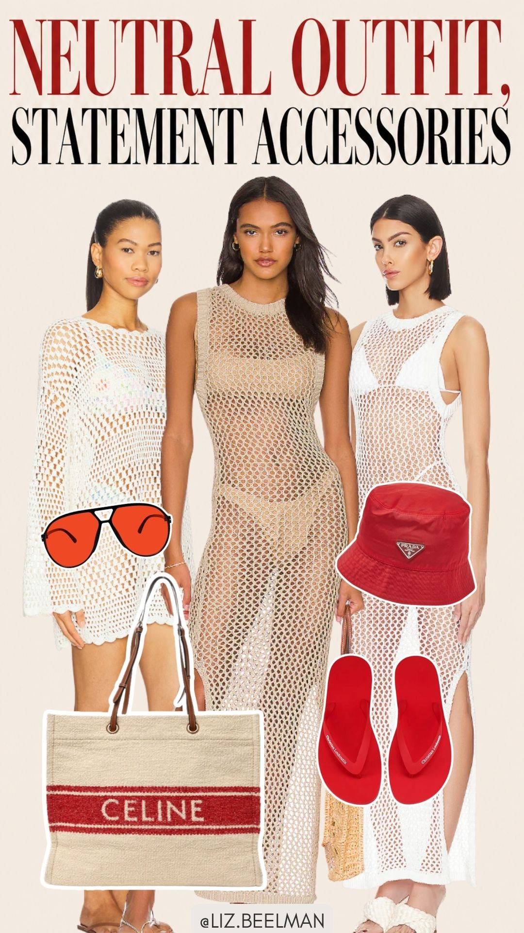 Neutral Outfit, Statement Accessories

#red #neutral #accessories  

 #LTKSwim