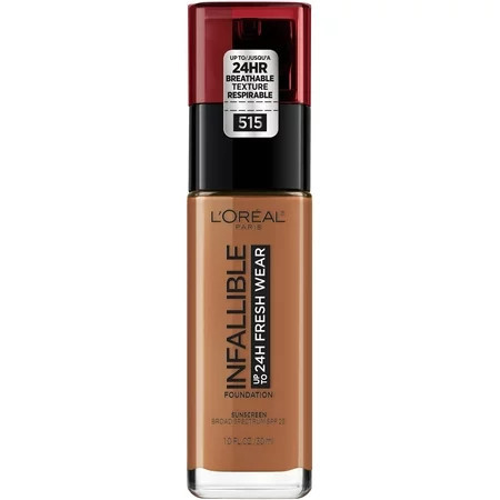 L Oreal Paris Infallible Up to 32 HR Fresh Wear Liquid Foundation Makeup 515 Copper 1 fl oz | Walmart (US)