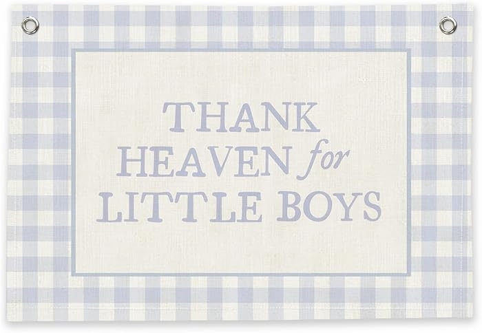 RTXLEZM Baby Boy Nursery Decor, Boys Room Decor,Nursery Thank Heaven for Little Boys Large Canvas... | Amazon (US)