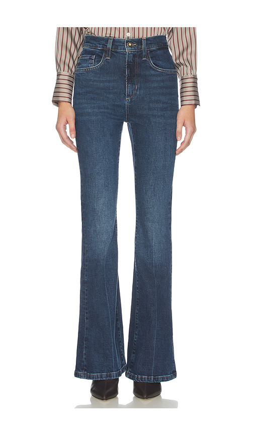 Favorite Daughter The Valentina Super High Rise Flare Jean in Blue. Size 27. Also in 23, 24, 25, 26, 29, 30. | Revolve Clothing (Global)