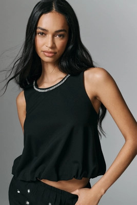 Maeve Embellished Bubble-Hem Top | Anthropologie (US)