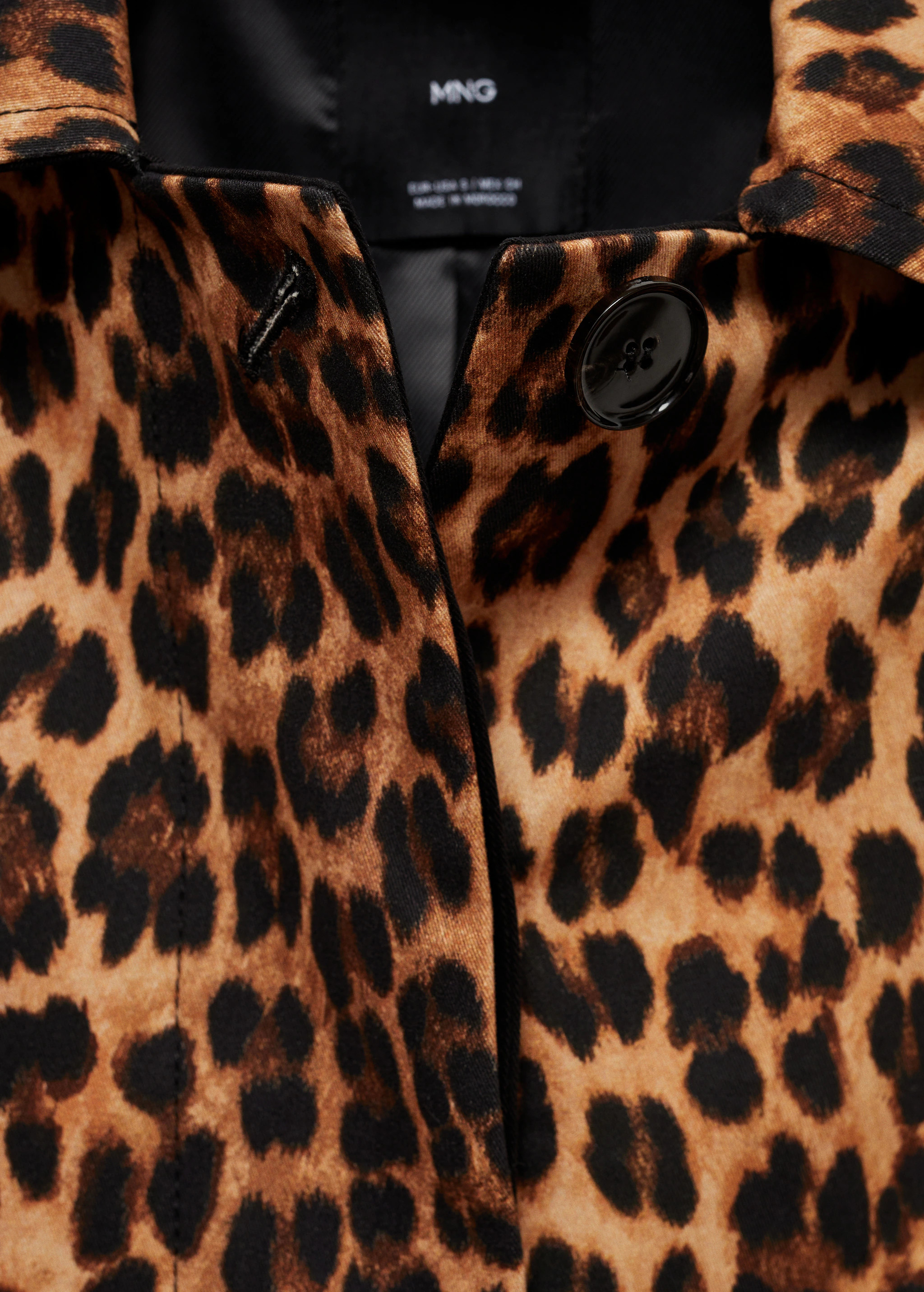 Leopard-print straight-fit coat | MANGO (US)
