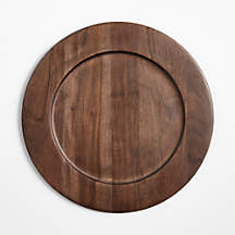Madeira Acacia with a Walnut Finish Charger Plate + Reviews | Crate & Barrel | Crate & Barrel