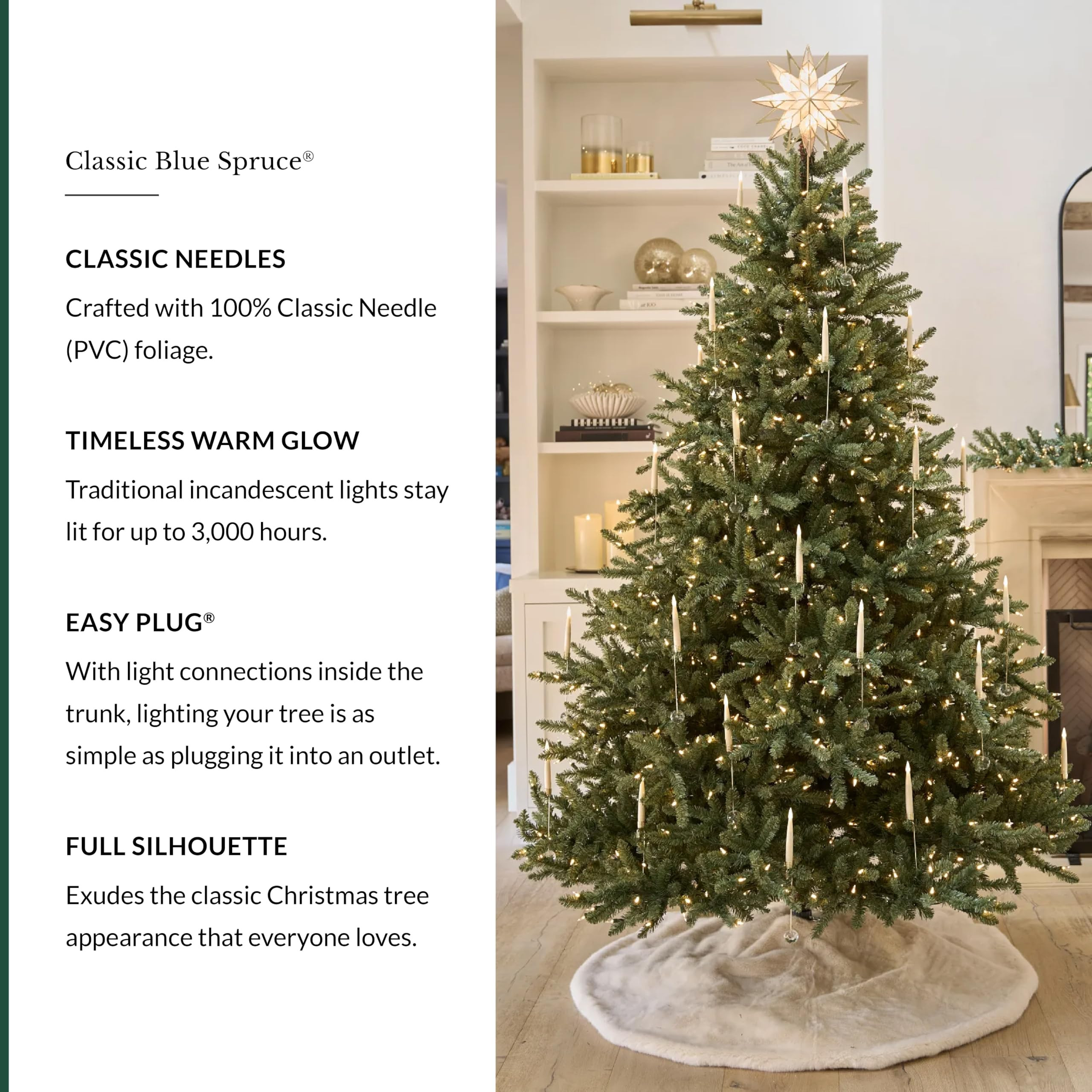 Balsam Hill 9ft Pre-Lit Classic Blue Spruce - Artificial Christmas Tree with 1500 Clear Incandesc... | Amazon (US)