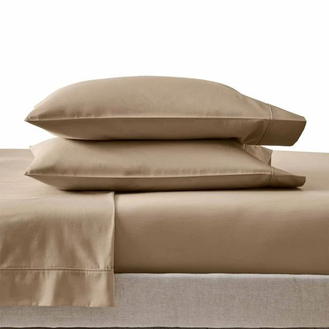 Better Homes & Gardens 100% Cotton Sateen 300 Thread Count Sheet Set, Queen, Almond Biscuit | Walmart (US)