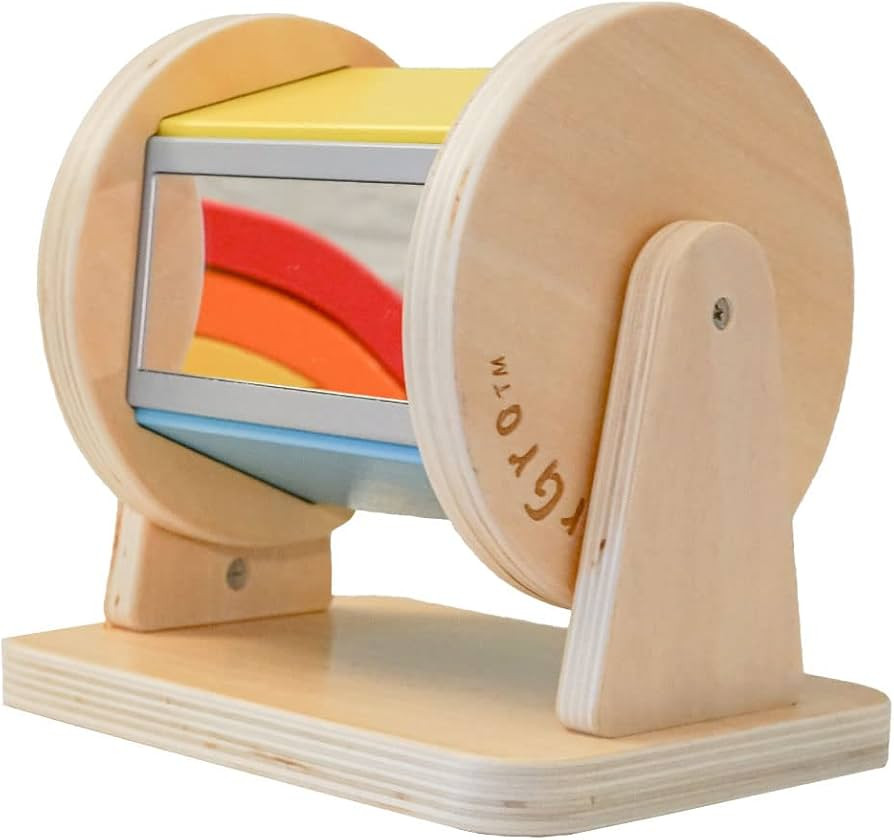 Montessori Wooden Rainbow Spinning Toy Drum | Montessori Baby Toy 3 Months - 2 Years Old + | Educ... | Amazon (US)