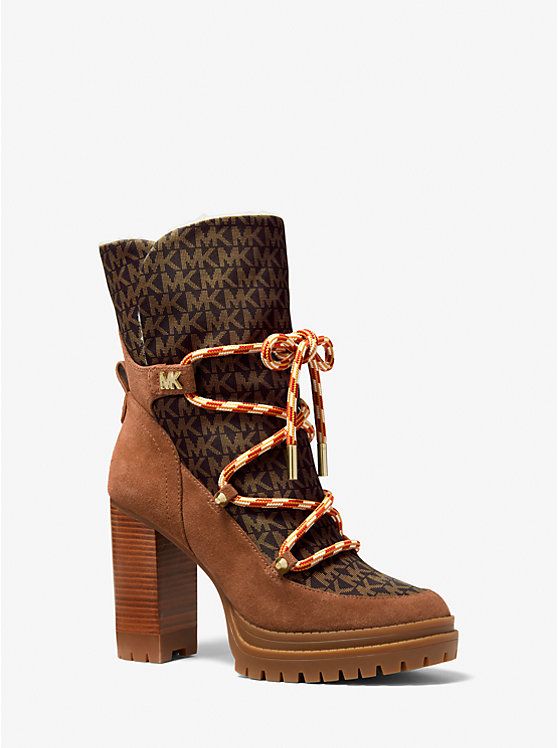 Culver Logo Print Nylon and Nubuck Boot | Michael Kors US