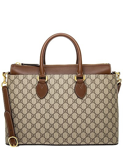 Large GG Supreme Canvas & Leather Tote | Gilt & Gilt City