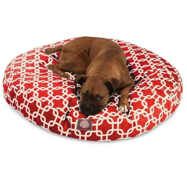 Majestic Pet Links Round Dog Bed Treated Polyester Removable Cover Red Large 42 x 42 x 5 | Walmart (US)