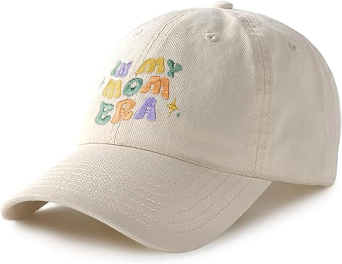 Hanna Roberts in My Mom Era Hat | Cap with Multicolor Embroidered Letters,Beige Baseball Cap for ... | Amazon (US)