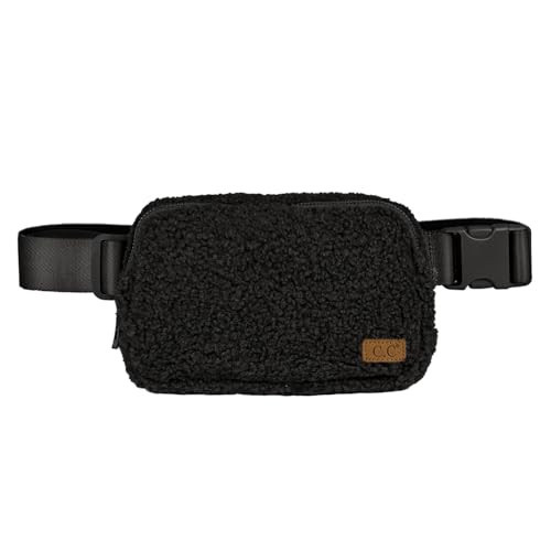 C.C Sherpa Fanny Pack For Women Unisex - Fuzzy Daily Waist Crossbody Belt bag With Adjustable Strap (Black) | Amazon (US)