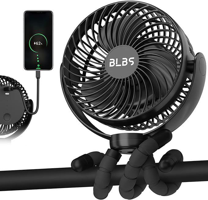 Stroller Fan - 65H 12600mAh Rechargeable Fan, Baby Car Seat Fan, Portable Clip On Fan, Battery Op... | Amazon (US)