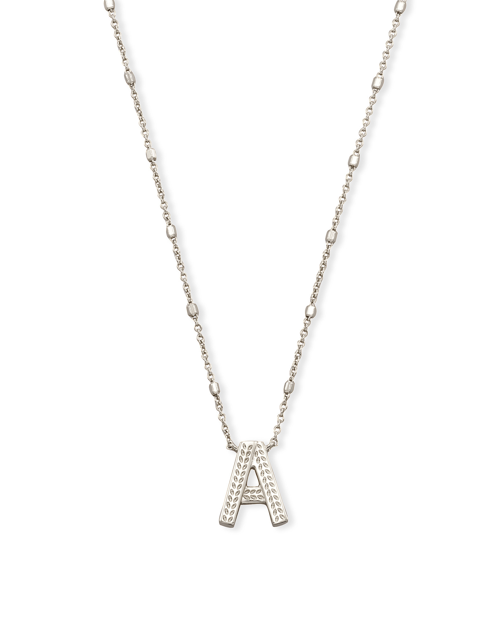 Letter A Pendant Necklace in Silver | Kendra Scott | Kendra Scott