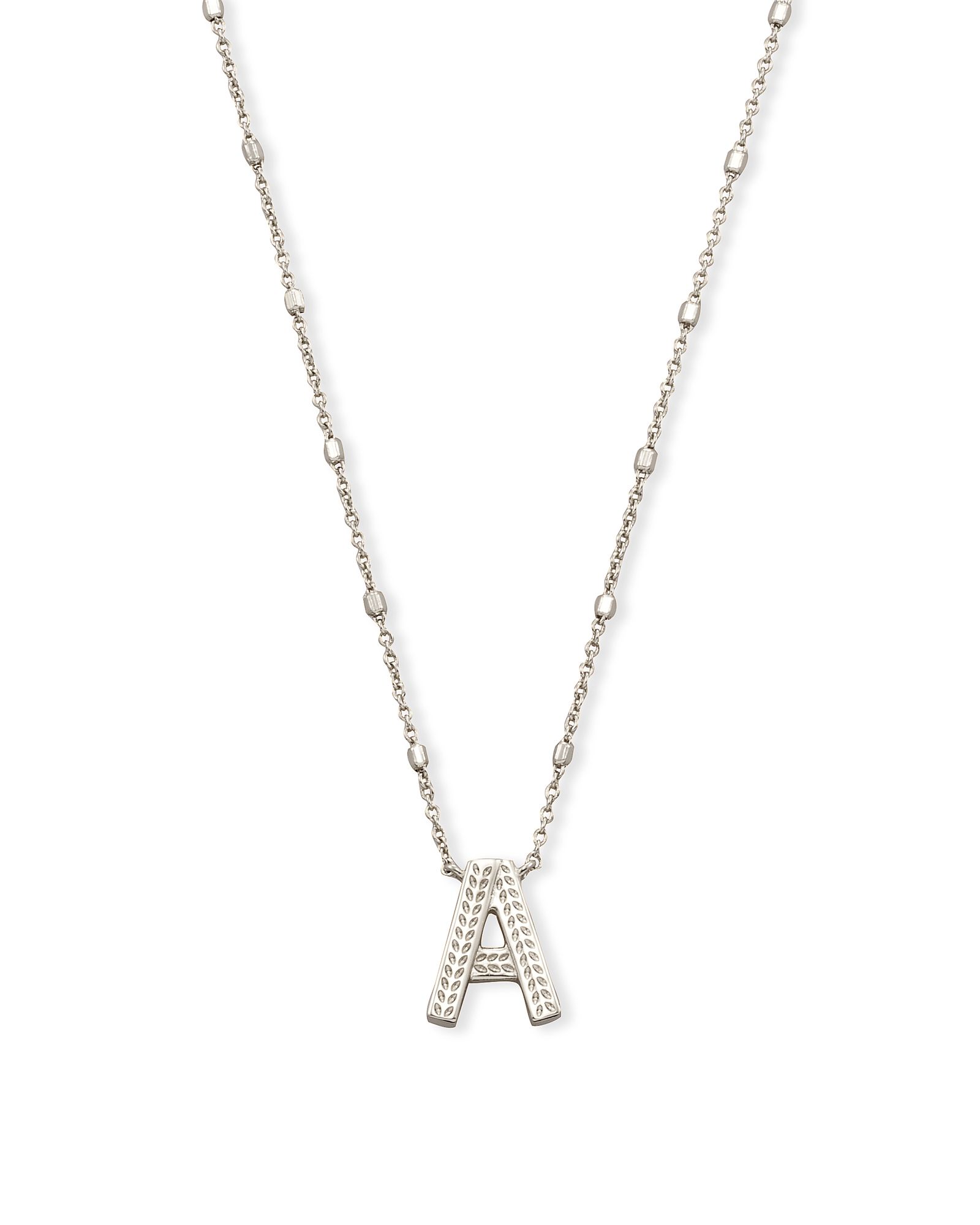Letter A Pendant Necklace in Silver | Kendra Scott | Kendra Scott