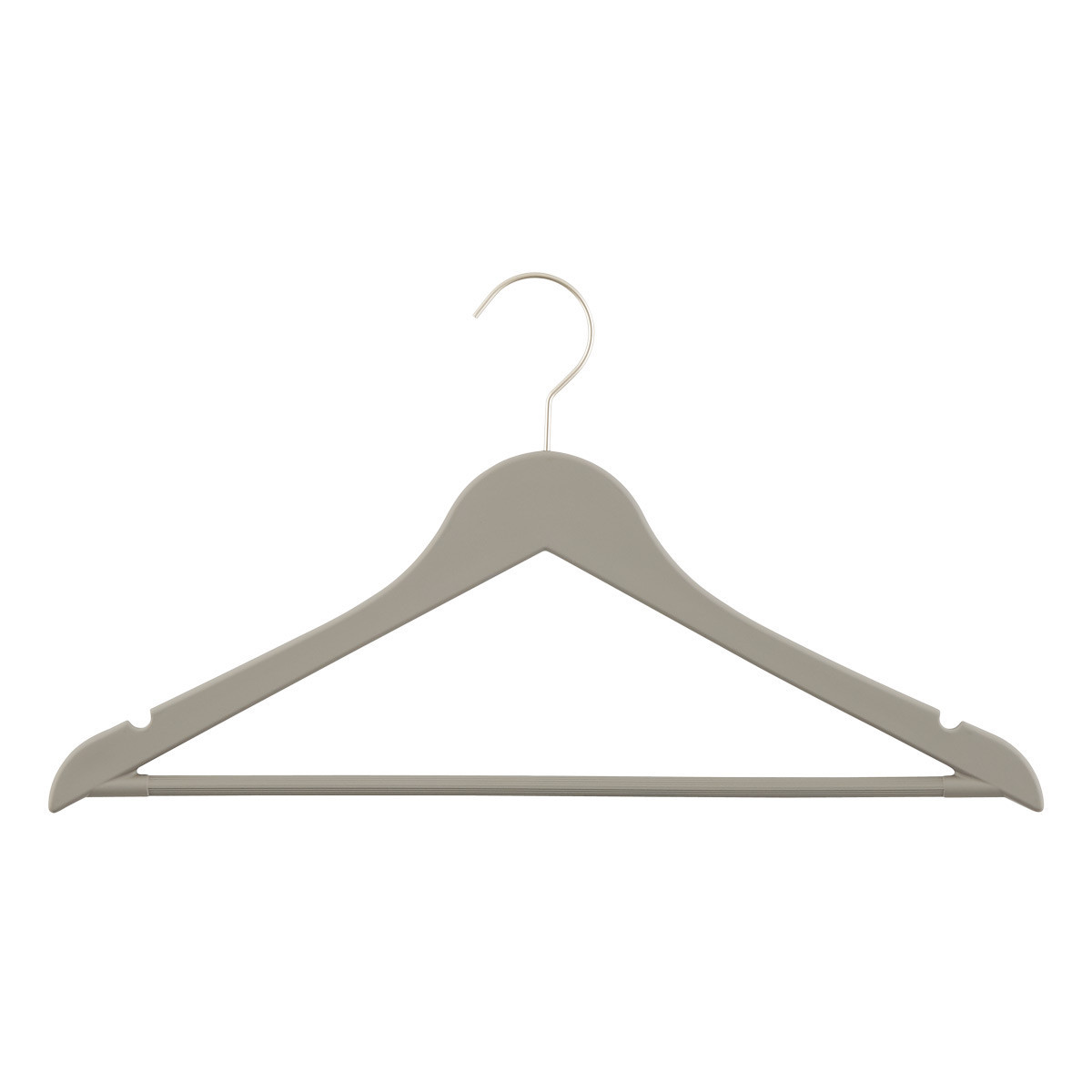 Premium Rubberized Suit Hangers Grey Pkg/5 | The Container Store