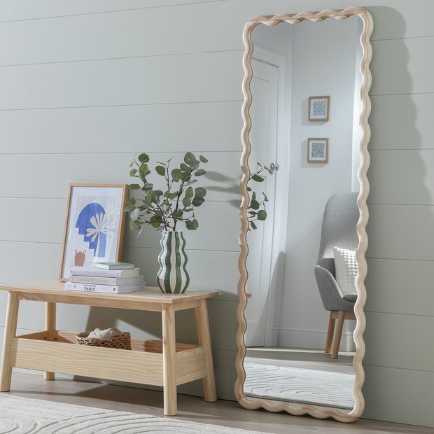 Buy Habitat Solid Ash Full Length Wavy Wall Mirror -150x55cm | Full length mirrors | Habitat | Habitat UK
