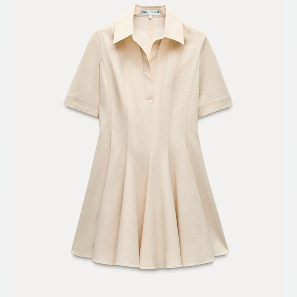 Zara POLO COLLAR TOPSTITCH DRESS size XS new with tags | Poshmark
