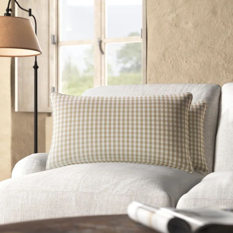 Limone Plaid Indoor/Outdoor Reversible Throw Pillow (Set of 2) | Wayfair North America