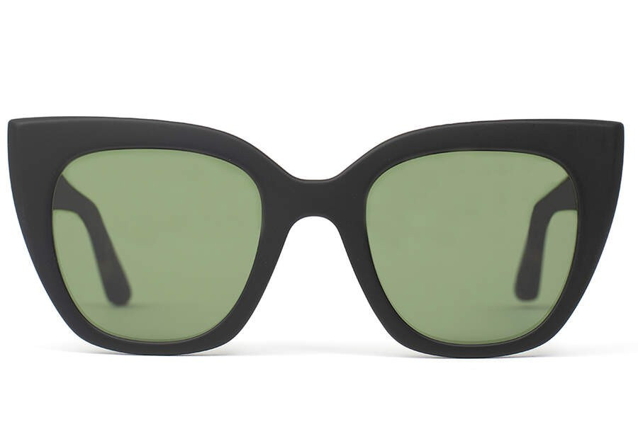 TRAVELER Collection Sydney Matte Black Tortoise Frame Bottle Green Polarized Lens | TOMS | TOMS (US)